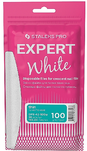 Ersatzfeilenblätter Halbmond weiß 100 Körnung 50 St. - Staleks Pro Expert 42 White (50 St.) — Bild N1
