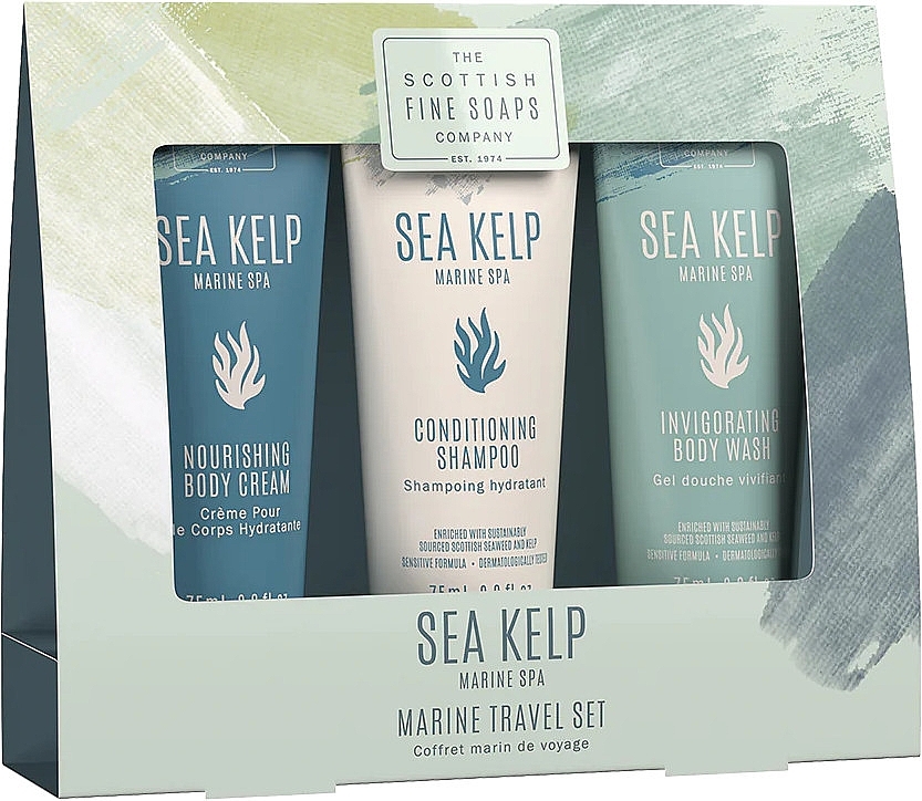 Scottish Fine Soaps Sea Kelp Travel Set (Körpercreme 75ml + Shampoo 75ml + Duschgel 75ml)  - Set — Bild N1