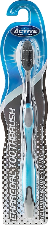 Zahnbürste mit Aktivkohle schwarz-blau - Beauty Formulas Charcoal Toothbrush