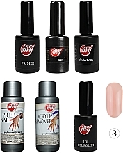 Düfte, Parfümerie und Kosmetik Zestaw - My Nail 2021 №3 (base/9g + top/7g + gel/polish/7g + primer/10ml + prep/10ml + remover/60ml)