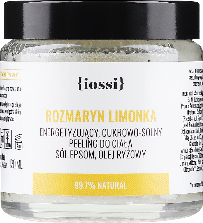 Zucker-Körperpeeling mit Rosmarin, Limette und Reisöl - Iossi Body Scrub — Bild N2