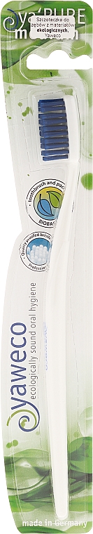 Zahnbürste mittel weiß-blau - Yaweco Toothbrush Pure Medium — Bild N1