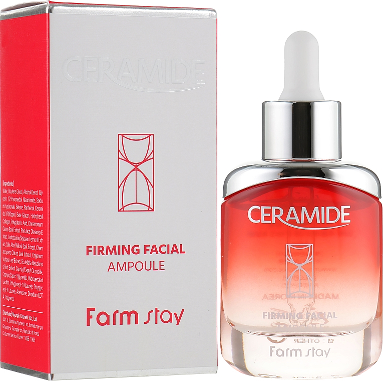 Straffende Feuchtigkeitspflege für das Gesicht mit Ceramiden - FarmStay Ceramide Firming Facial Ampoule — Bild N1
