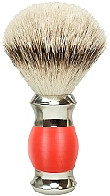 Düfte, Parfümerie und Kosmetik Rasierpinsel mit Dachshaar rot mit silber - Golddachs Silver Tip Badger Polymer Handle Red Silver