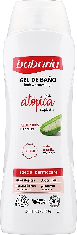Feuchtigkeitsspendendes Duschgel mit Aloe Vera für atopische Haut - Babaria Atopic Shower Gel — Bild N1