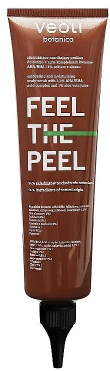 Feuchtigkeitsspendendes Kopfhautpeeling mit 3,2 % AHA/BHA-Komplex und 1% Aloe-Saft - Veoli Botanica Feel The Peel  — Bild N1