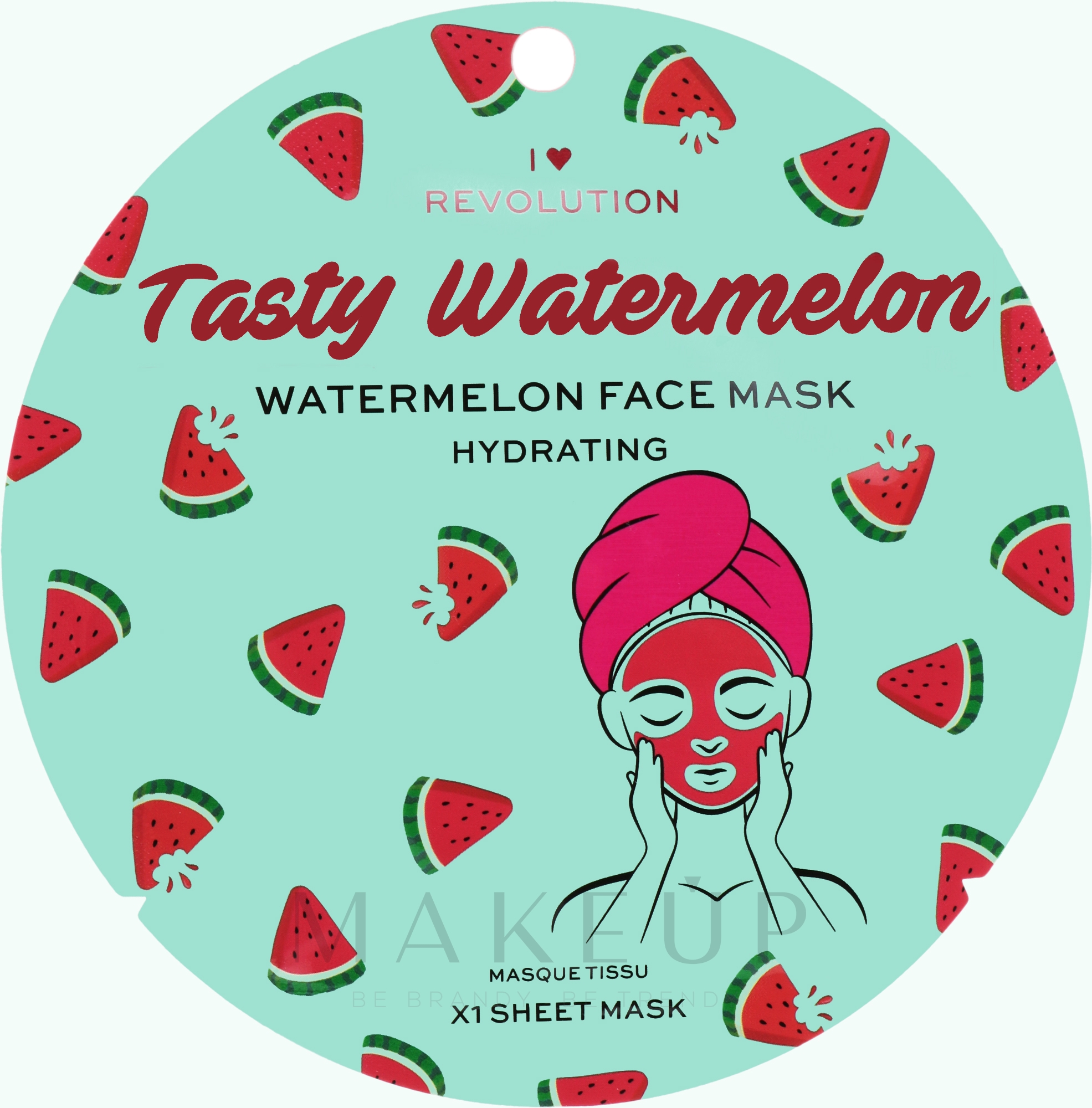 Feuchtigkeitsspendende Tuchmaske - I Heart Revolution Watermelon Hydrating Printed Sheet Mask — Bild 2 g