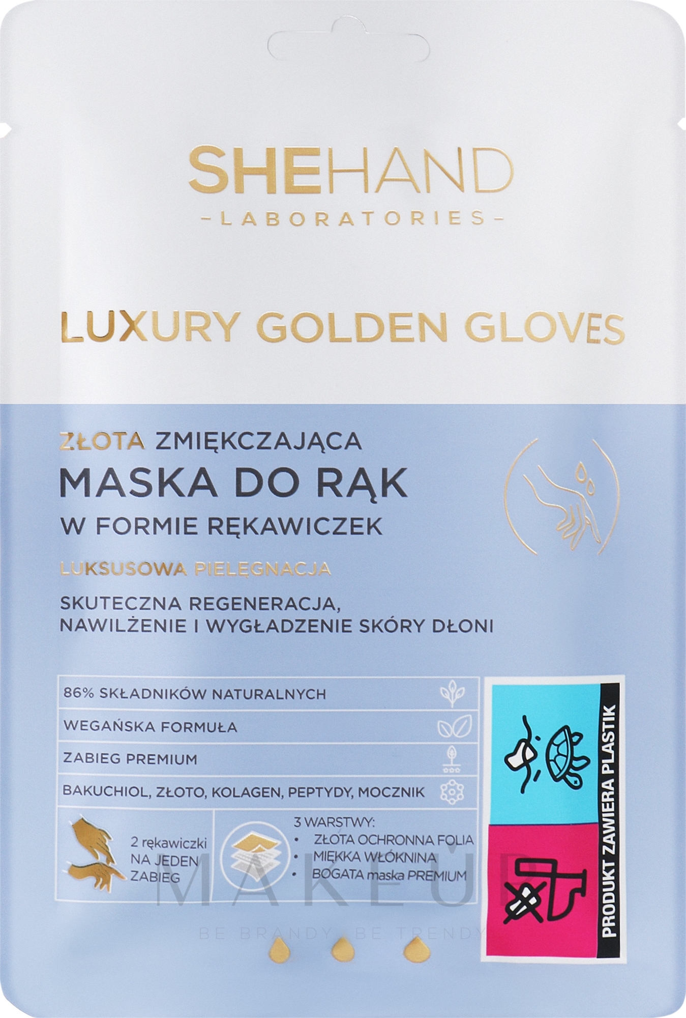 Weichmachende Maske für die Hände - SheHand Luxury Golden Gloves — Bild 2 St.