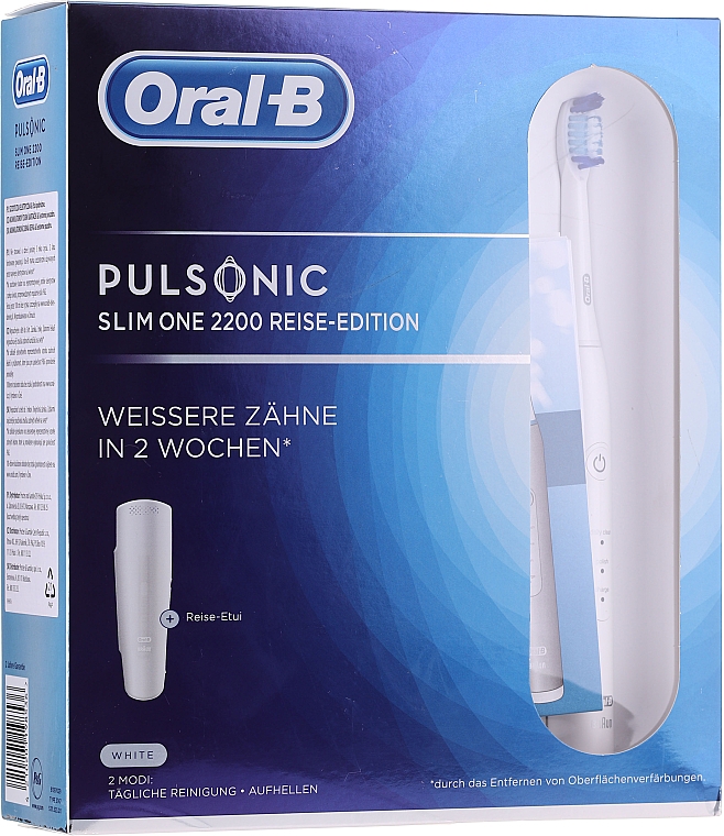 Elektrische Zahnbürste Pulsonic Slim One 2200 Reise-Edition - Oral-B Pulsonic Slim One 2200White Travel Edition — Bild N1