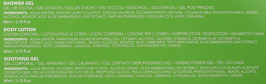 Körperpflegeset - IDC Institute Aloe Vera Travel Pack (Duschgel 80ml + Körperlotion 80ml + sooth gel/80 ml)  — Bild N1