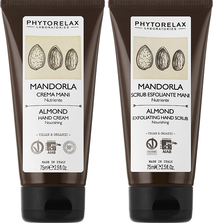 Handpflegeset - Phytorelax Laboratories Almond Body Ritual (Handcreme 75ml + Handpeeling 75ml) — Bild N2