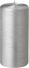 Kerze Zylinder Durchmesser 7 cm Höhe 15 cm - Bougies La Francaise Cylindre Candle Argent — Bild N1