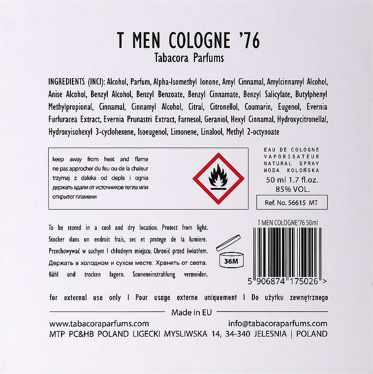 T Men Cologne'76 Eau De Cologne - Eau de Cologne — Bild N3