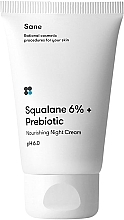 Nachtcreme für das Gesicht mit Präbiotikum und Squalan - Sane Squalane 6% + Prebiotic Nourishing Night Cream pH 6.0 — Bild N1