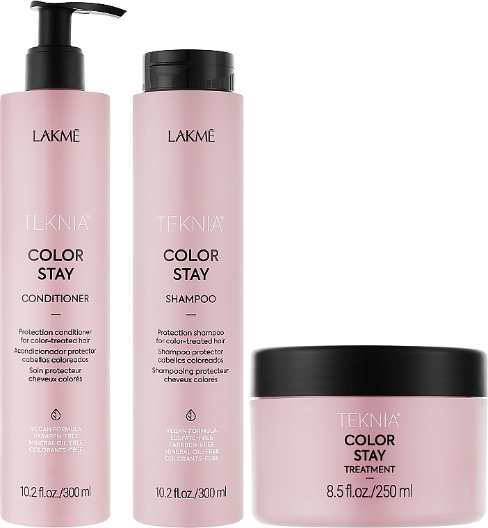 Haarpflegeset - Lakme Teknia Color Stay Set De 3 (Shampoo 300ml + Maske 250ml + Conditioner 300ml) — Bild N2