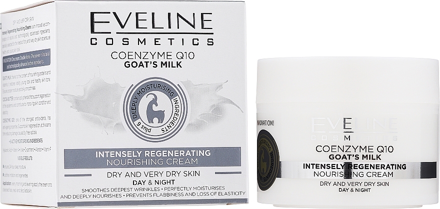 Regenerierende Gesichtscreme mit Coenzym Q10 und Ziegenmilch für trockene Haut - Eveline Cosmetics Goat's Milk Intensely Regenerating Cream — Bild N2