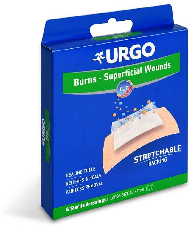 Hydrokolloidpflaster gegen Verbrennungen 10x7 cm - Urgo Burns — Bild N1
