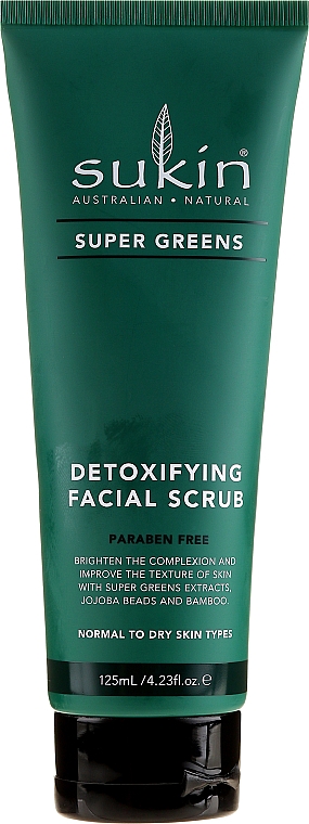 Detox Gesichtspeeling mit Jojobaöl und Bambusextrakt - Sukin Super Greens Detoxifying Facial Scrub — Bild N1