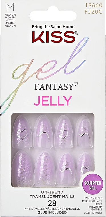 Künstliche Nägel Größe M 28 St. - Kiss Gel Fantasy Jelly  — Bild N1