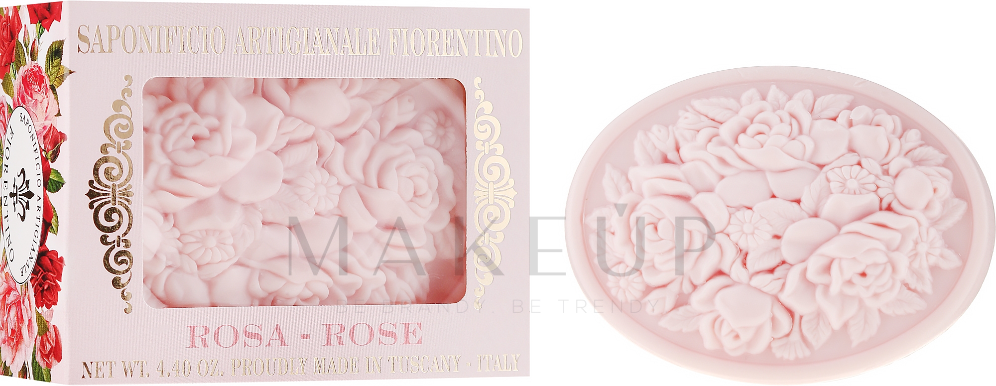 Naturseife mit Rosenduft - Saponificio Artigianale Fiorentino Botticelli Rose Soap — Bild 125 g