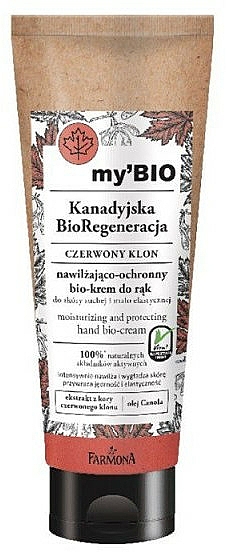 Feuchtigkeitsspendende und schützende Handcreme mit Rot-Ahorn - Farmona My’Bio Canadian Regeneration Hand Bio-Cream — Bild N1