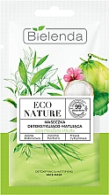 Düfte, Parfümerie und Kosmetik Gesichtsmaske mit Kokosnuss und Zitronengras - Bielenda Eco Nature Coconut Water Green Tea & Lemongrass Detox & Mattifyng Face Mask