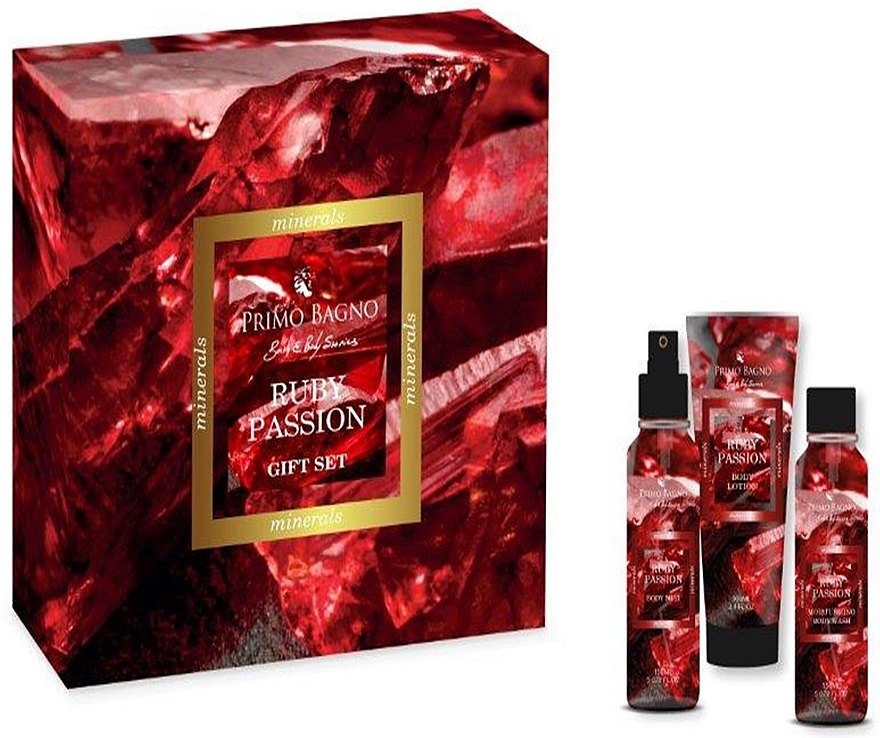 Körperpflegeset - Primo Bagno Ruby Passion Gift Set (Körperlotion 100ml + Duschgel 150ml + Körpernebel 150ml) — Bild N1