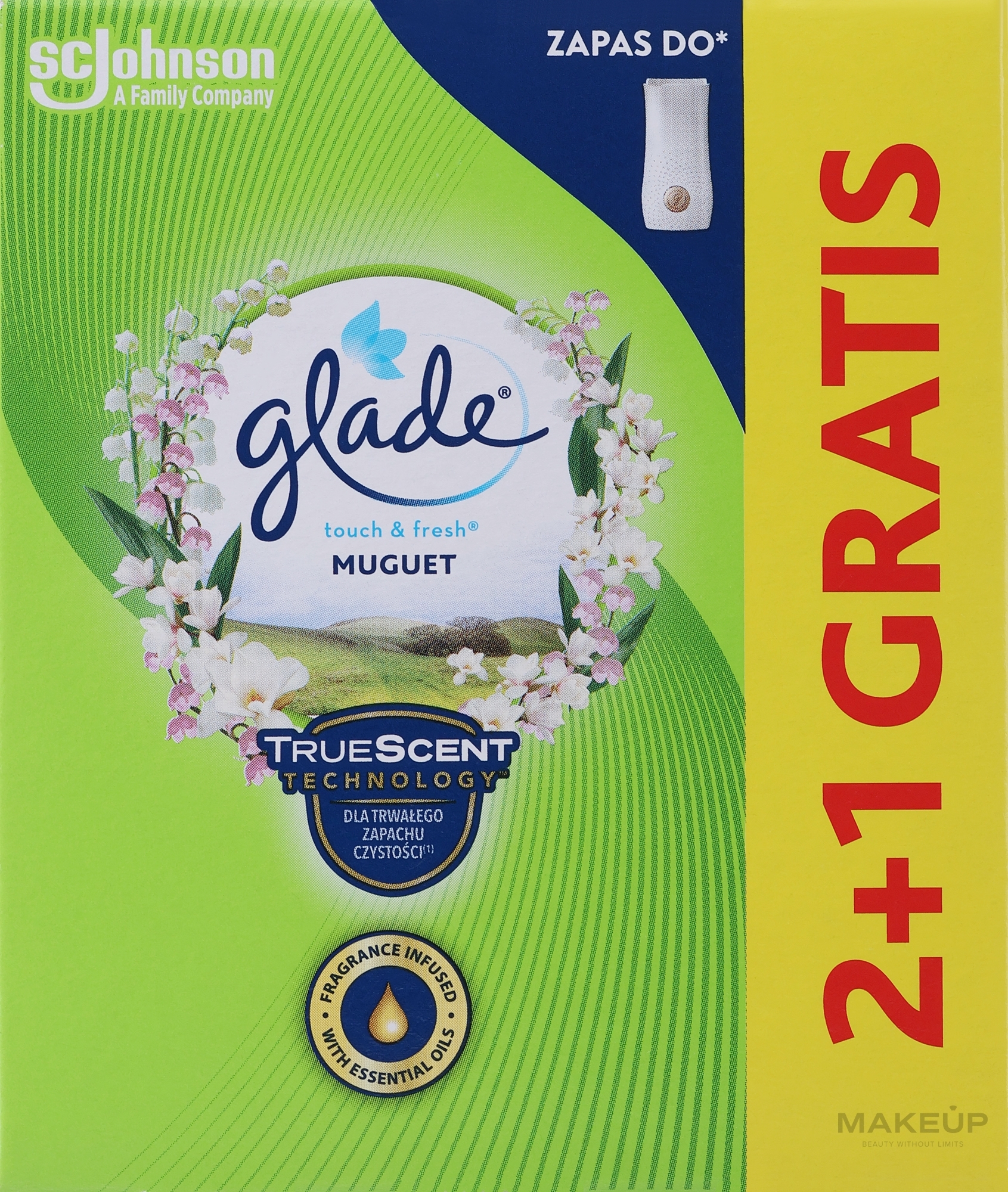 Glade Touch & Fresh Muguet  - Nachfüllflasche mit Mini-Spray Maiglöckchen 3 St. — Bild 3 x 10 ml