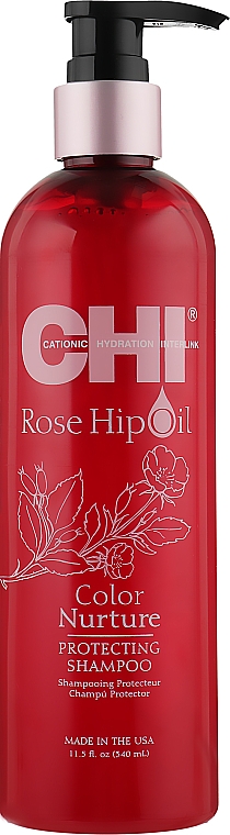 Shampoo mit Hagebuttenöl und Keratin - CHI Rose Hip Oil Shampoo — Bild N3
