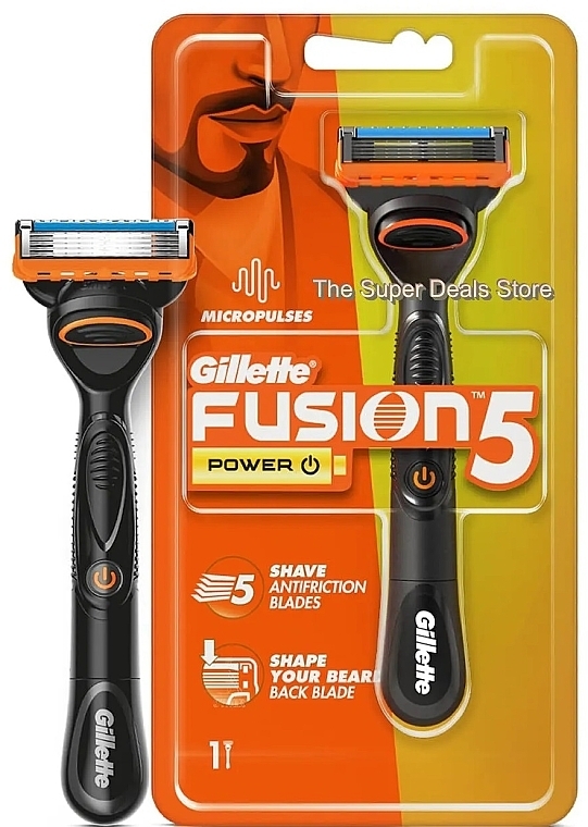 Rasierer mit 1 Ersatzkartusche - Gillette Fusion 5 Power Micropulses — Bild N1