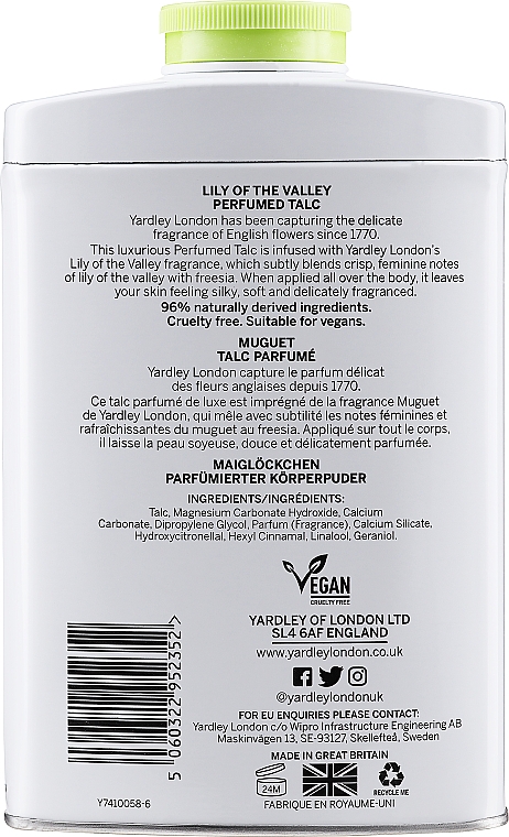 Yardley Contemporary Classics Lily Of The Valley - Parfümiertes Talkum mit Maiglöckchenduft — Bild N3