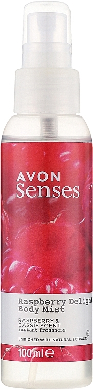 Körpernebel Himbeere und schwarze Johannisbeere - Avon Senses Raspberry Delight Body Mist — Bild N1