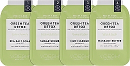 3-stufige Green Tee Fußpflege - Voesh Pedi In A Box 3in1 Deluxe Pedicure Green Tea Detox (1. Meer Badesalz, 2. Zuckerpeeling, 3. Massagebutter)(35 g) — Bild N2