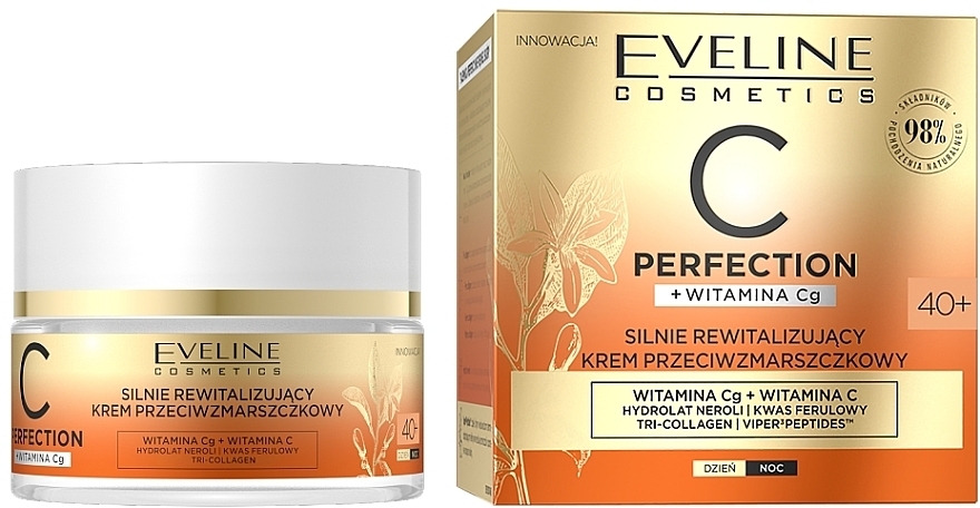 Revitalisierende Anti-Falten Gesichtscreme mit Vitamin C 40+ - Eveline Cosmetics C Perfection Revitalizing Anti-Wrinkle Cream — Bild N1