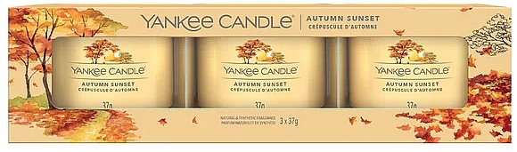 Kerzenset - Yankee Candle Singnature Autumn Sunset (Duftkerze 3x37g) — Bild N1