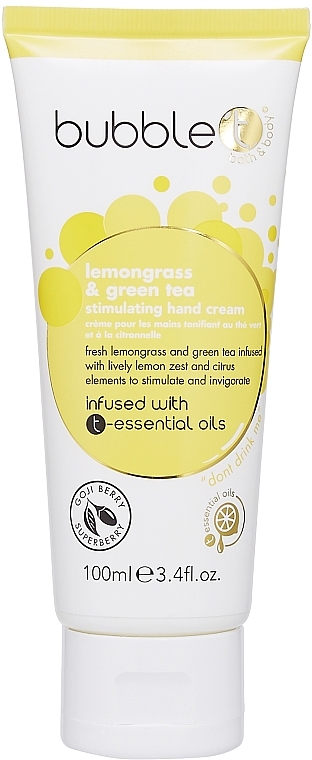 Handcreme mit Zitronengras und Grüntee - Bubble T Lemongrass & Green Tea Hand Cream — Bild N1