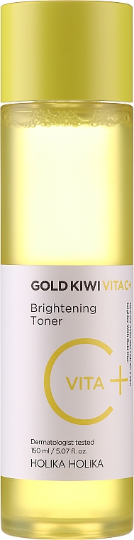 Gesichtspflegeset - Holika Holika Gold Kiwi Vita C+ Brightening Toner Special Set (Gesichtstonikum 150ml + Wattepads 40 St.) — Bild N3