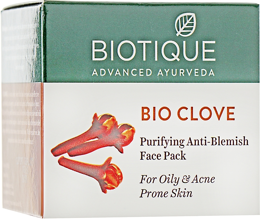 Klärende Gesichtsmaske mit Nelke - Biotique Bio Clove Purifying Anti- Blemish Face Pack