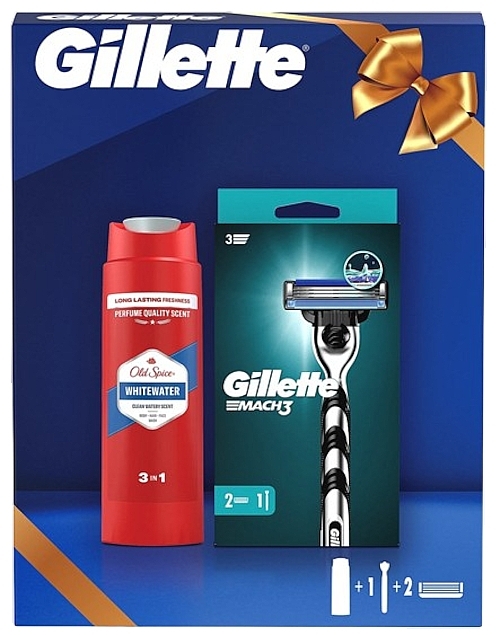 Set - Gillette Mach3 + Old Spice (razor/1pc + sh/gel/250ml + cassette/2pcs) — Bild N1