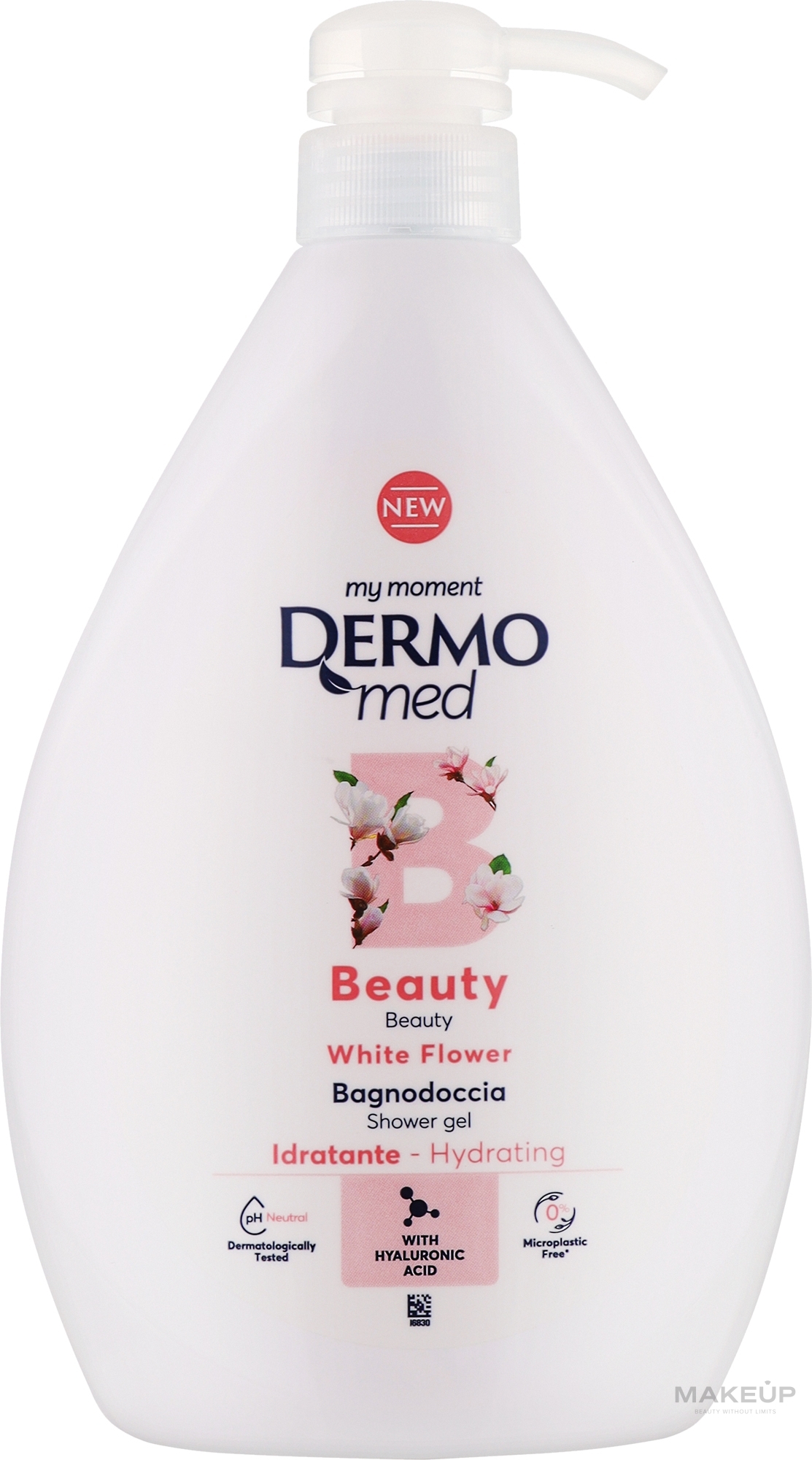 Duschgel mit Spender  Weiße Blume  - DermoMed Beauty White Flower Shower Gel  — Bild 1000 ml