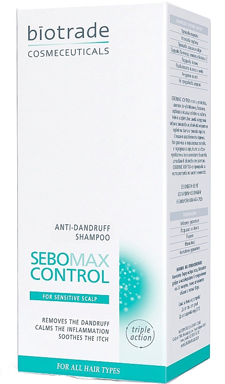 Sulfatfreies Anti-Schuppen-Shampoo für alle Haartypen - Biotrade Sebomax Control Anti-Dandruff Shampoo — Bild N3