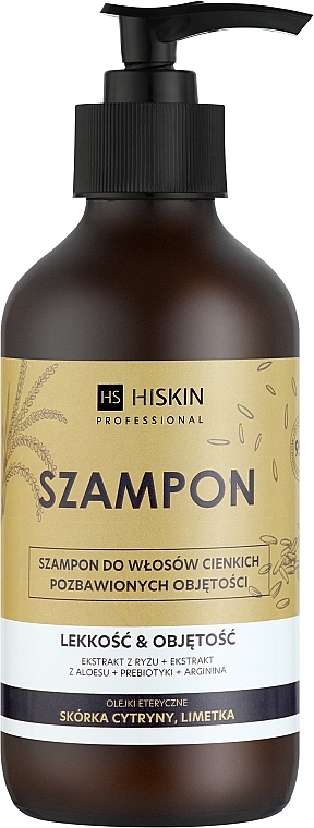Volumengebendes Shampoo für dünnes Haar mit Aloe Vera-Extrakt und Limette - HiSkin Professional Shampoo — Bild N1