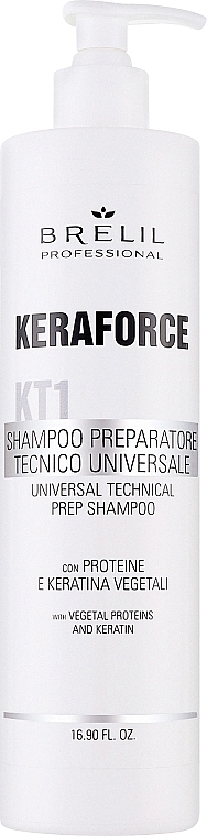 Vorbereitendes Shampoo - Brelil Keraforce KT1 Universal Technical Prep Shampoo  — Bild N1