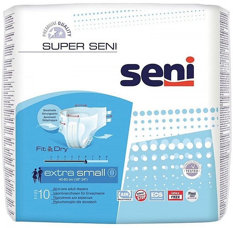 Windeln für Erwachsene 40-60 cm 10 St. - Seni Super Seni Extra Small 0 Fit & Dry  — Bild N2