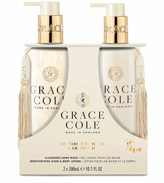 Set - Grace Cole Boutique Hand Care Duo Nectarine Blossom & Grapefruit (h/wash/300ml + h/lot/300ml) — Bild N1