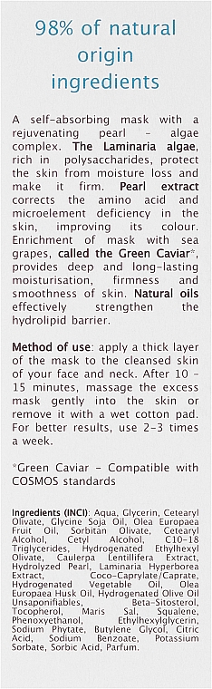 Revitalisierende Anti-Aging Gesichtsmaske mit grünem Kaviar - Ava Laboratorium Bio Alga Boosted Nourishing Revitalising Mask — Bild N3