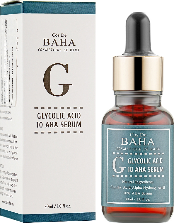 Glykolisches Gesichtsserum - Cos De Baha 10% Glycolic Serum Gel Peel AHA — Bild N2