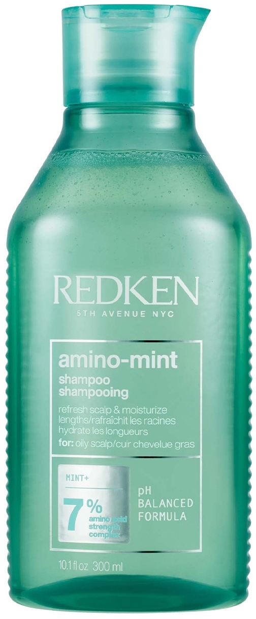 Erfrischendes und feuchtigkeitsspendendes Shampoo für fettige Kopfhaut - Redken Amino Mint Shampoo — Bild 300 ml