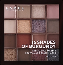 Lidschatten-Palette - LAMEL Make Up Eyeshadow 16 Shades Of Burgundy Palette — Bild N2