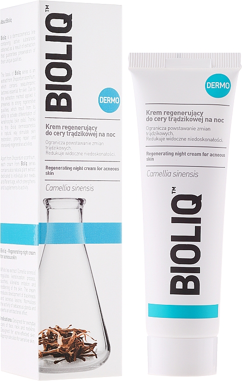 Regenerierende Nachtcreme für unreine Haut mit Teepflanze - Bioliq Dermo Night Cream — Bild N1